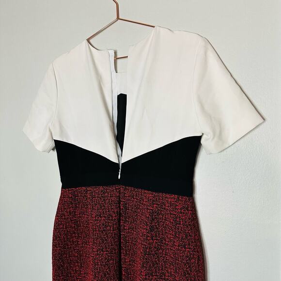 Jason Wu Collective Red Jacquard Colorblock Short Sleeve Mini Dress Size 10 - Picture 12 of 15